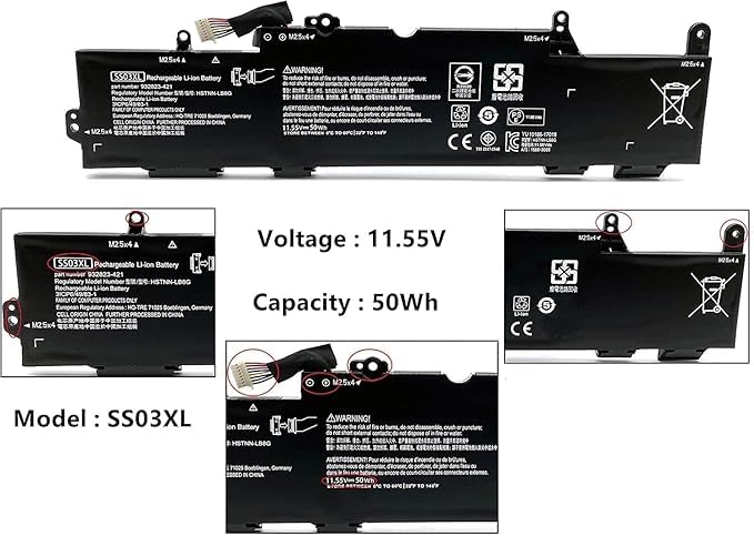 SS03XL Laptop Battery for EliteBook 730 735 740 745 755 830 840 846 G5 745 840 G6 ZBOOK 14U G5 G6 Series HSN-I12C HSN-I13C-4 HSTNN-LB8G 932823-421 933321-855 HSTNN-IB8C 11.55V50Wh 